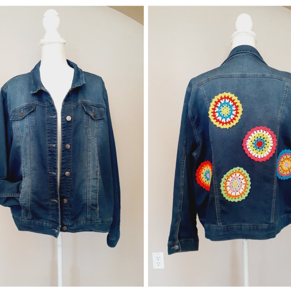 Buffalo Jean Jacket with Crochet Details on Back